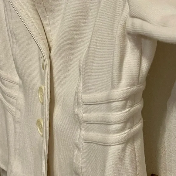 I.N.C. International Concepts ivory cropped jacket, 100% cotton, size L - Picture 3 of 6